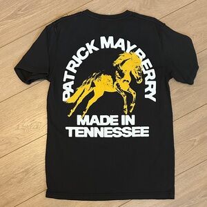 Black T-Shirt with Yellow Graphic Vintage Feel